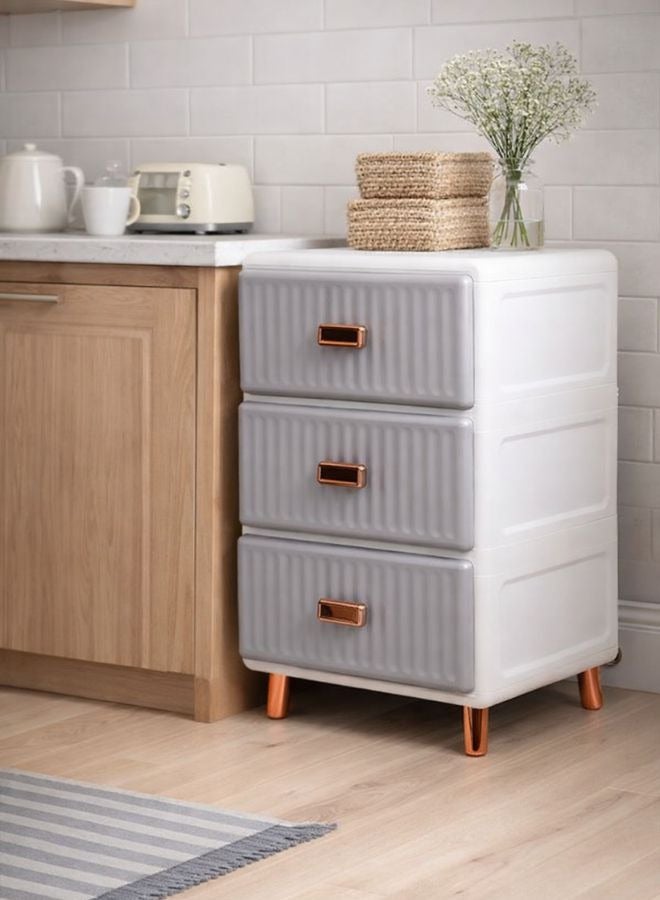 Stylish 3-Tier Plastic Drawer Unit – Ideal for the Kitchen and Living Room – Durable and Easy to Clean - Image 1